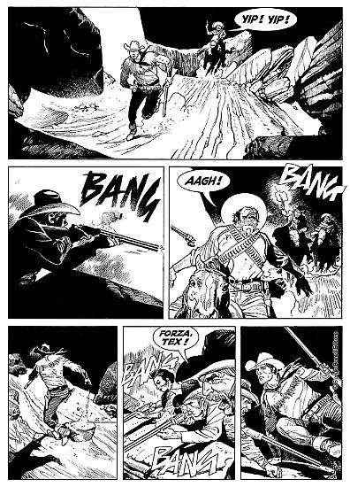 A page by Stefano Andreucci for Tex Speciale #32, "Il magnifico fuorilegge".