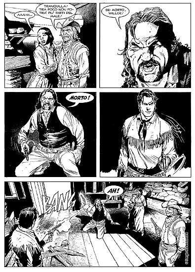A page by Stefano Andreucci for Tex Speciale #32, "Il magnifico fuorilegge".