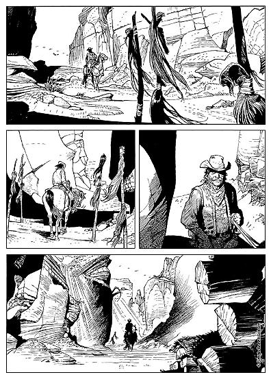 A page by Stefano Andreucci for Tex Speciale #32, "Il magnifico fuorilegge".