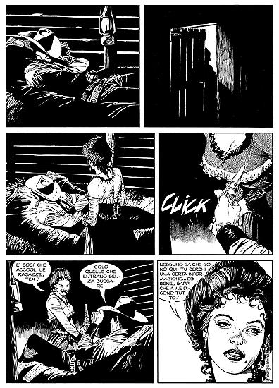 A page by Stefano Andreucci for Tex Speciale #32, "Il magnifico fuorilegge".