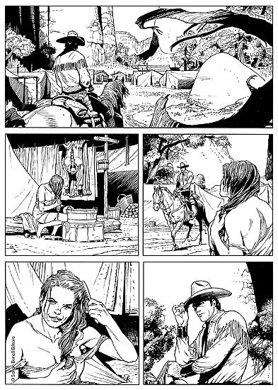 A page by Stefano Andreucci for Tex Speciale #32, "Il magnifico fuorilegge".