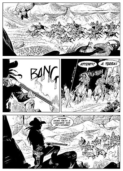 A page by Stefano Andreucci for Tex Speciale #32, "Il magnifico fuorilegge".