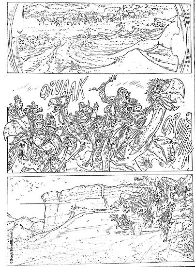 Una tavola a matita di Alessandro Bignamini per lo Speciale Dragonero n. 4