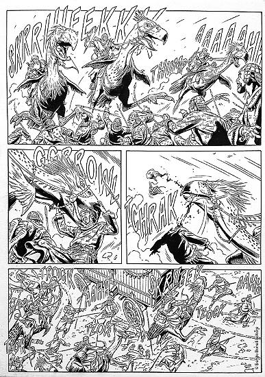 Le chine di Alessandro Bignamini per una tavola dello Speciale Dragonero n. 4