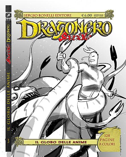 Un bozzetto di Jacopo Camagni per la copertina dello Speciale Dragonero n. 4.
