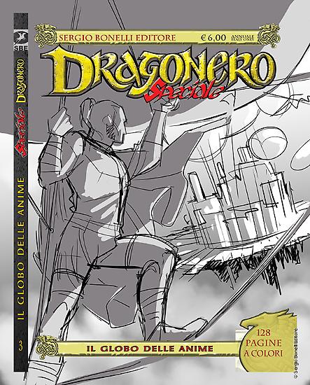 Un bozzetto di Jacopo Camagni per la copertina dello Speciale Dragonero n. 4.