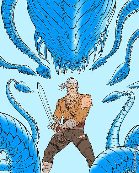 Una fase della colorazione di Jacopo Camagni per la copertina dello Speciale Dragonero n. 4.