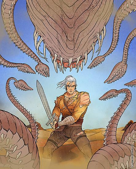 Una fase della colorazione di Jacopo Camagni per la copertina dello Speciale Dragonero n. 4.