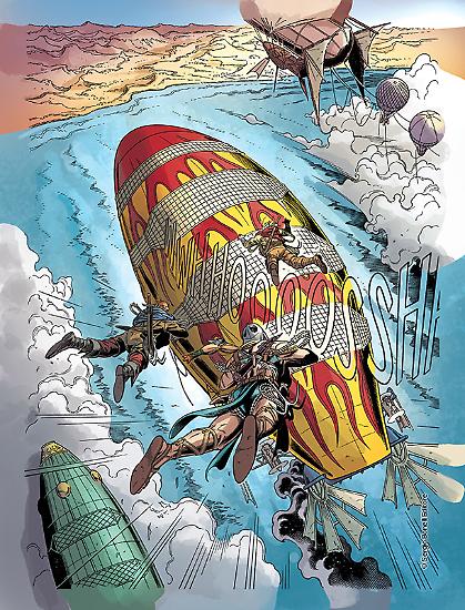 Una fase della colorazione di Piki Hamilton per una tavola dello Speciale Dragonero n. 4.