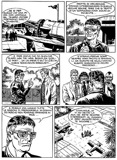 Una tavola di Franco Bignotti da "Il potere dell'idolo", Martin Mystère n. 41.