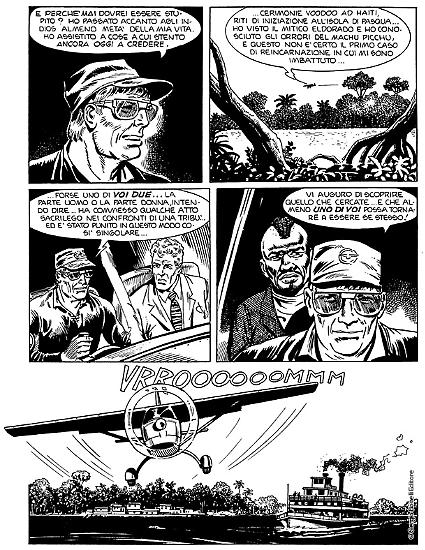 Una tavola di Franco Bignotti da "Il potere dell'idolo", Martin Mystère n. 41.