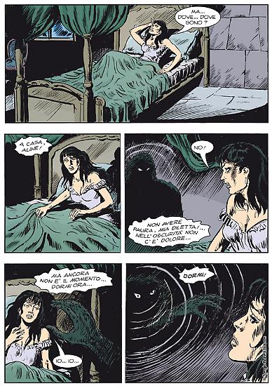 Una tavola di Gallieno Ferri da "L'antica maledizione", Color Zagor n. 5. Testi di Jacopo Rauch.