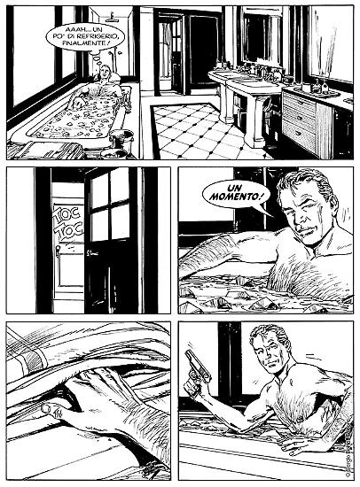 Una tavola di Pedro Mauro pa "Mugiko", Le Storie n. 59. Testi di Gianfranco Manfredi.