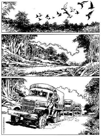 Una tavola di Pedro Mauro pa "Mugiko", Le Storie n. 59. Testi di Gianfranco Manfredi.