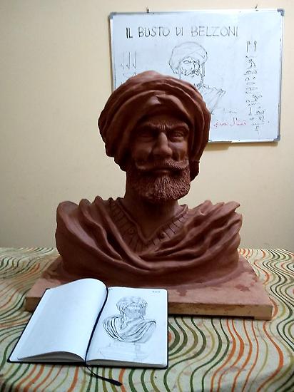 Il busto di Giovanni Battista Belzoni a opera di Walter Venturi.