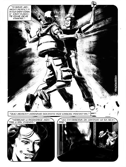 Una tavola di "Mani nude". Testi di Paola Barbato, disegni di Paolo Armitano & Davide Furnò.