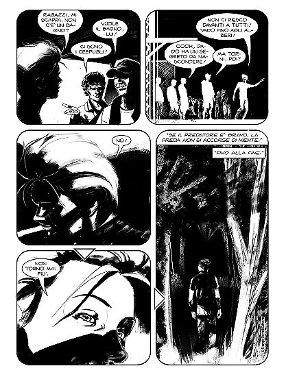 Una tavola di "Mani nude". Testi di Paola Barbato, disegni di Paolo Armitano & Davide Furnò.