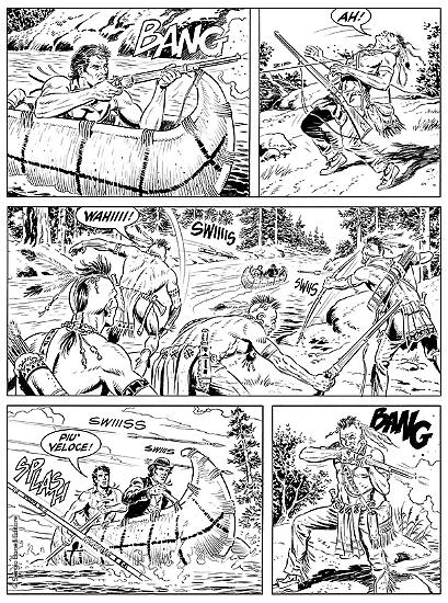 Una tavola di Raffaele Della Monica da "I racconti di Darkwood", Maxi Zagor n. 31. Testi di Moreno Burattini.