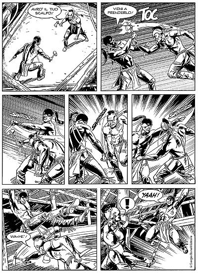 Una tavola di Romeo Toffanetti da "Il mio nome è Banak", Maxi Zagor n. 31. Testi di Marcello Toninelli.
