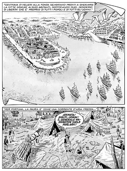 Una tavola di Marcello Mangiantini da "Memorie dal passato", Maxi Zagor n. 31. Testi di Gabriella Contu.