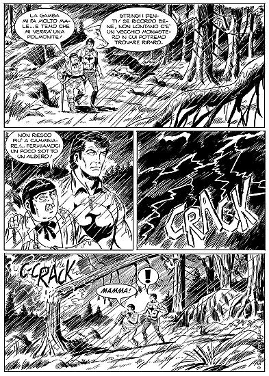 Una tavola di Gianni Sedioli da "Voci sepolte", Maxi Zagor n. 31. Testi di Paolo Di Orazio.