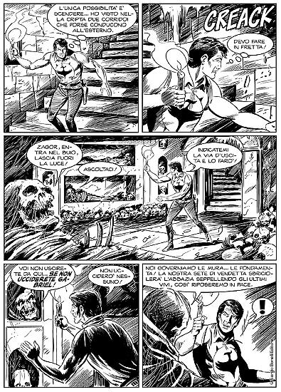 Una tavola di Gianni Sedioli da "Voci sepolte", Maxi Zagor n. 31. Testi di Paolo Di Orazio.