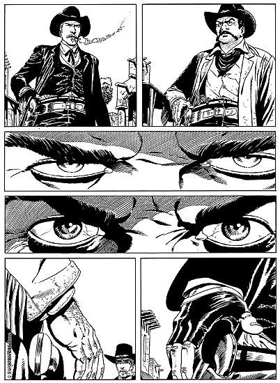 Una tavola di Dante Bastianoni da "Sette passi", Maxi Zagor n. 31. Testi di Luigi Mignacco.