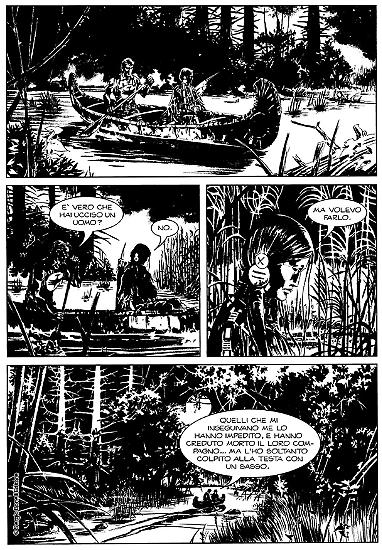 Una tavola di Lola Airaghi da "Brezza di Luna", Maxi Zagor n. 31. Testi di Moreno Burattini.