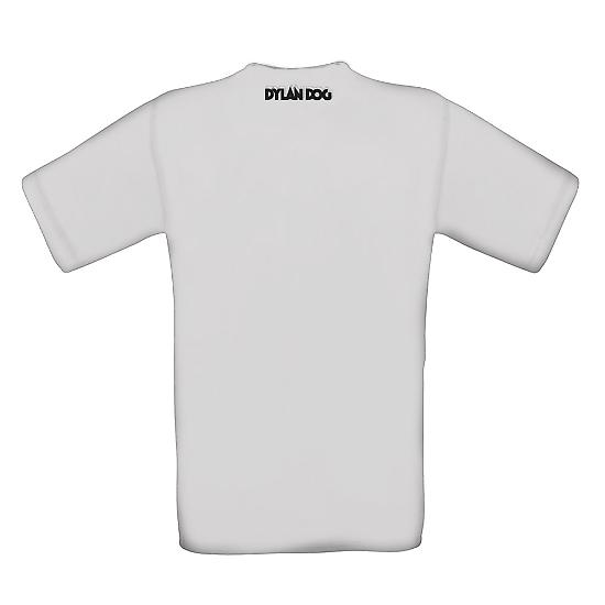 Tshirt Dylan Dog con disegno di Stano, colore bianco - retro