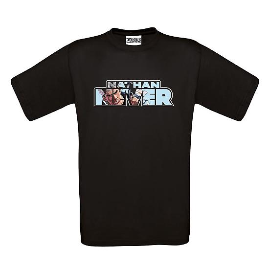 Tshirt Nathan Never con Logo e disegno di Sergio Giardo, colore nero