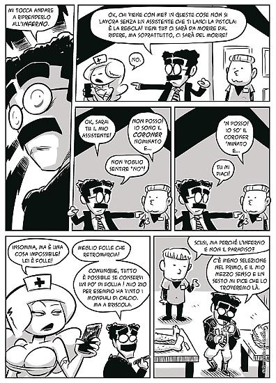 Una pagina di "Groucho all'inferno" di Daw.