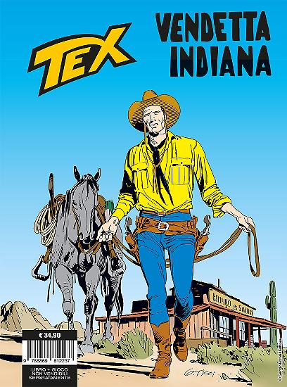 La copertina di "Tex - Vendetta indiana" - testi di Gianluigi Bonelli, disegni di Giovanni Ticci.