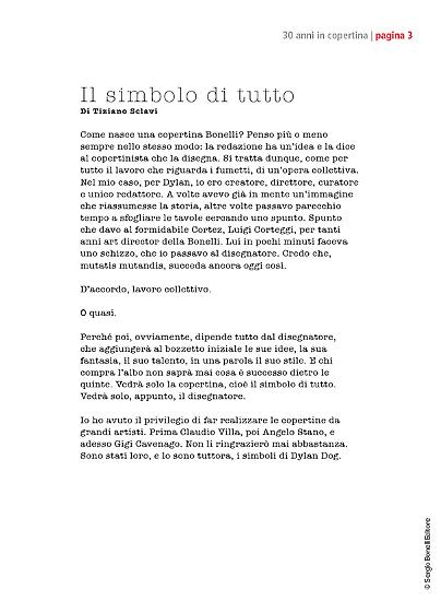 Una pagina del redazionale di Tiziano Sclavi.
