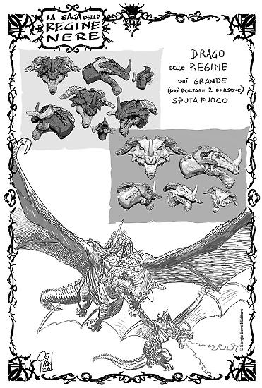 Un disegno preparatorio di Giancarlo Olivares per la saga delle Regine Nere.