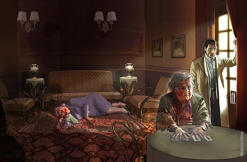 L'illustrazione di Daniele Bigliardo per la copertina dell'edizione da edicola di "La condanna del sangue".
