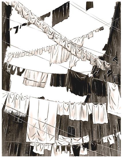 Un'illustrazione di Lucilla Stellato per l'edizione da libreria di "La condanna del sangue".