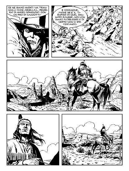 Una tavola di "L'anima del guerriero", testi di Luigi Mignacco, disegni di Giovanni Bruzzo