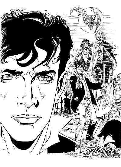 Dylan Dog - Illustrazione realizzata da Giuseppe Montanari per Cartoomics 2018