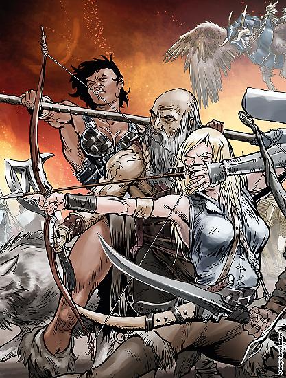 I dettagli delle sei ante che compongono la variant cover di Dragonero 58, da sinistra verso destra