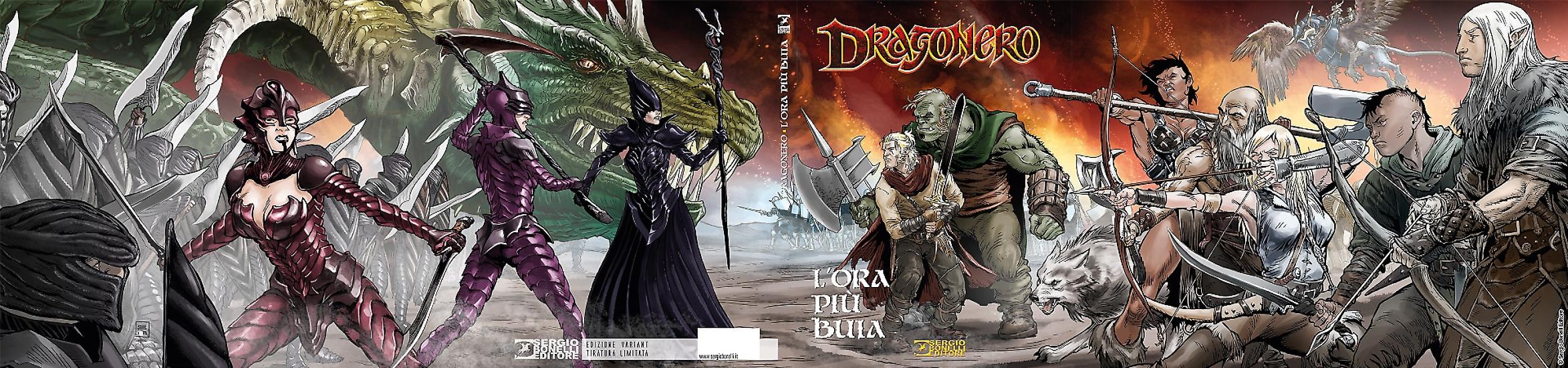L'intera copertina dell'edizione variant di Dragonero 58, realizzata da Gianluca Pagliarani con i colori di Paolo Francescutto..