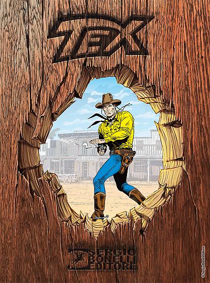 La copertina dell'edizione variant a tiratura limitata di Tex 690. Ecco svelato il segreto, una bellissima illustrazione di Alessandro Piccinelli!