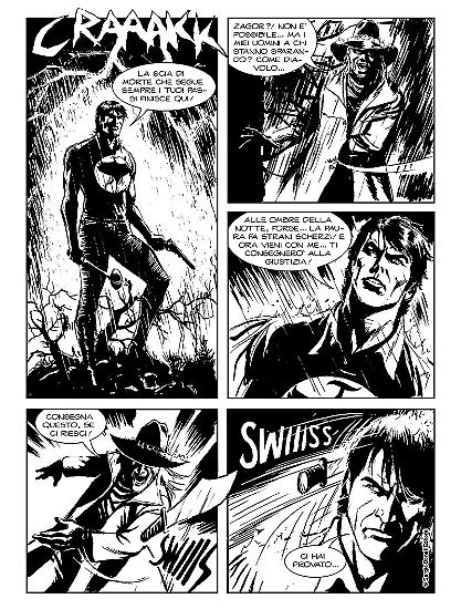 Tavola tratta da Speciale Zagor 30 "Le creature del buio" - testi di Francesco Testi, disegni di Emanuele Barison