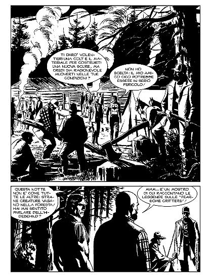 Tavola tratta da Speciale Zagor 30 "Le creature del buio" - testi di Francesco Testi, disegni di Emanuele Barison