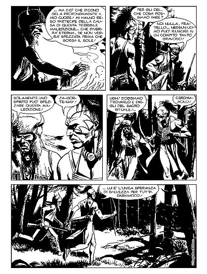 Tavola tratta da Speciale Zagor 30 "Le creature del buio" - testi di Francesco Testi, disegni di Emanuele Barison