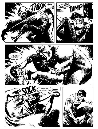 Tavola tratta da Speciale Zagor 30 "Le creature del buio" - testi di Francesco Testi, disegni di Emanuele Barison