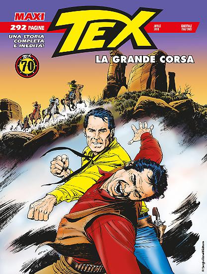Maxi Tex 22 "La grande corsa" - testi di Pasquale Ruju, disegni di Roberto Diso, copertina di Claudio Villa