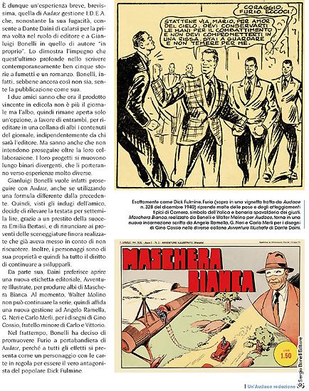 Una pagina del volume I Bonelli in cui si parla di Furio e della collana di libretti dedicati allo sport.