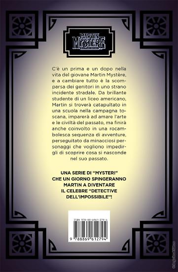 La quarta di copertina di Martin Mystère. Il romanzo