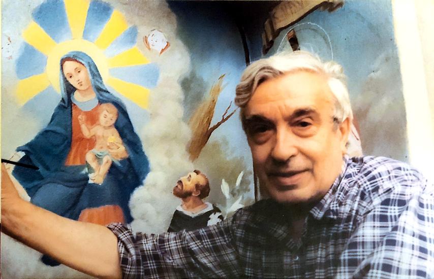Brazzoduro e una delle sue opere pittoriche.