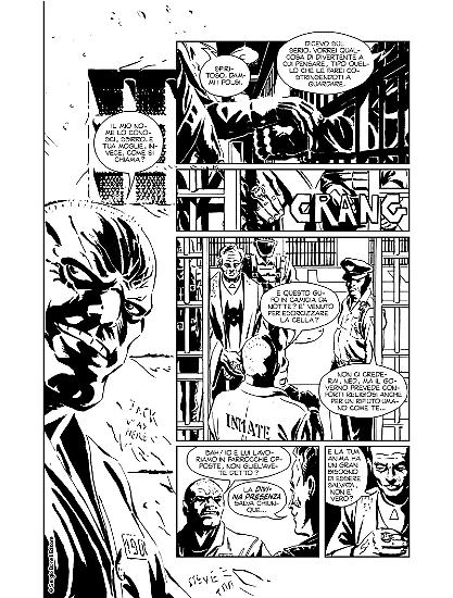 Una tavola, in anteprima, di Nathan Never Generazioni "Hell City Blues", soggetto Serra, sceneggiatura Eccher, disegni e copertina A. Russo